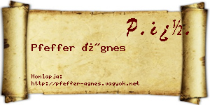 Pfeffer Ágnes névjegykártya