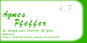 agnes pfeffer business card